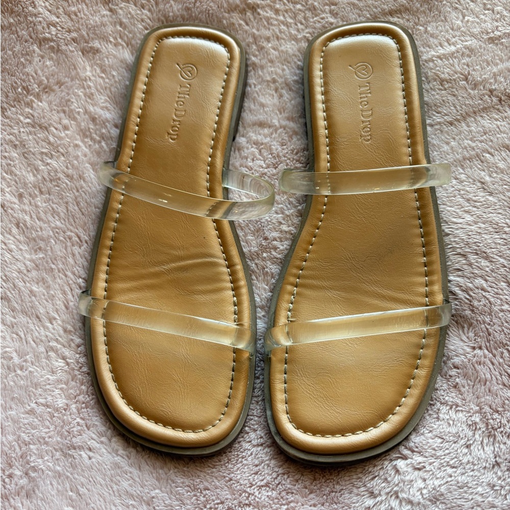 Clear Strap Tan Sandals